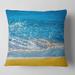 Designart 'Sandy Beach and Calm Blue Sea Surf' Seashore Throw Pillow