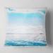 Designart 'Blue Horizon Digital Watercolor' Seascape Throw Pillow