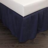 Brighton Navy Cotton 3 Panels 24-inch Drop 3 Piece Tuck in Bed Skirt