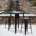 23.75-inch Square Metal Indoor-Outdoor Bar Table Set - 27.75"W x 27.75"D x 40"H