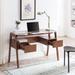 SEI Furniture Casella Midcentury Modern Writing Desk with Storage