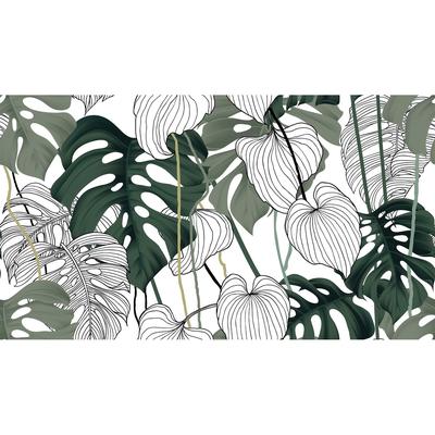 Hibiscus Tropical Flowers Removable Wallpaper - 10'ft H x 24''inch W