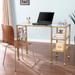 SEI Furniture Amelie Gold Metal/Glass Writing Desk