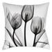 Laural Home Monochromatic Black Tulips Indoor Decorative Pillow 18x18