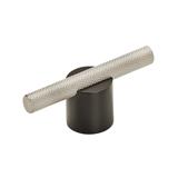 Transcendent 5/8 in (16 mm) Center-to-Center Matte Black/Silver Champagne Cabinet Pull - 0.625