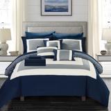 Chic Home Heldin 10 Piece Navy Reversible Comforter Set Bed in a Bag