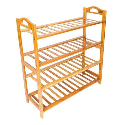 4-Tier Bamboo Shoe Rack Entryway Shoe Shelf Storage Organizer