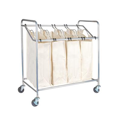 Household Essentials 4 Bag Laundry Sorter Cart with Washable and Removable Bags - 17.0"L x 34.0"W x 33.0"H
