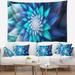 Designart 'Large Blue Alien Fractal Flower' Floral Wall Tapestry