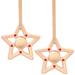 (Qty 2) Matashi Rose Gold Hanging Christmas Tree Star Ornament w/ Matashi Crystals, Christmas Decorations for Holiday