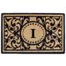 Black Heavy-duty Coir Monogrammed Heritage Doormat - 22 inches x 36 inches