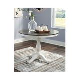 Signature Design by Ashley Nelling Ivory and Brown Wood Dining Table - 42''W x 42''D x 30''H