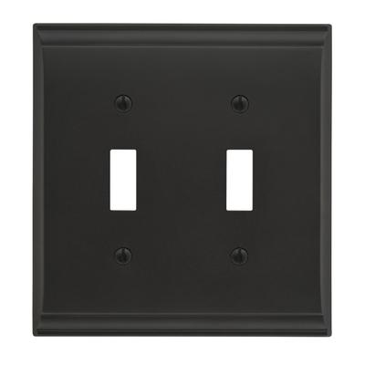 Candler 2 Toggle Black Bronze Wall Plate - 2 Toggle