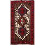 Tribal Geometric Hamedan Persian Area Rug Wool Handmade Foyer Carpet - 3'2" x 5'4"