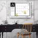 'Monogram' Dry Erase Monthly Calendar on ArtPlexi (16" x 20")