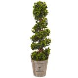 Nearly Natural Silk 4-foot English Artificial Indoor/Outdoor Ivy Tree in Farmhouse Planter