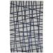 One of a Kind Hand-Tufted Modern & Contemporary 5' x 8' Geometric Wool Blue Rug - 5'1"x8'1"