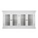 NovaSolo Halifax Coastal White Display Sideboard with 4 Glass Doors | Solid Mahogany Frame | 64.17 x 19.69 x 33.46