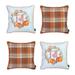 Decorative Fall Thanksgiving Throw Pillow Cover Plaid & Quote Set of 4