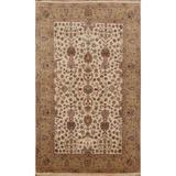 Vegetable Dye Floral Kashan Oriental Area Rug Wool Handmade Carpet - 4'1" x 5'10"