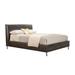 Faux Leather Upholstered Full Bed with Metal Legs, Gray