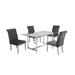 Best Quality Furniture 5-Piece Dining Set with Tufted Buttons and Hanging Ring