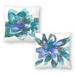 Watercolor Blue And Green Succulent 3 and Watercolor Blue And Green Succulent 2 - Set of 2 Decorative Pillows