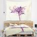 Designart 'Fractal Flower Light Pink' Floral Wall Tapestry