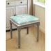 Aqua Magnolia Vanity Stool with distressed grey finish