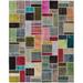ECARPETGALLERY Hand-knotted Color Transition Patchwork Multi Wool Rug - 5'7 x 7'10