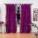 Violet Red Tab Top Sheer Sari Curtain / Drape / Panel - Pair