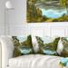 Designart 'Mountain Lake with Blue Water' Landscape Printed Throw Pillow