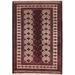 Hand Knotted Wool Oriental Turkoman Bokhara Persian Area Rug - 3'10" x 2'8"