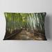 Designart 'Wide Pathway in Bamboo Forest' Forest Throw Pillow