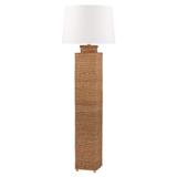 Hudson Valley Weaver 1-Light Gold Leaf Floor Lamp with White Belgian