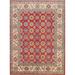 Vegetable Dye Geometric Oriental Kazak Area Rug Wool Handmade Carpet - 7'11" x 9'10"