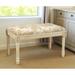 Tan Penoy Bench with Antique White Finish