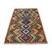 Shahbanu Rugs Orange Colorful Afghan Baluch Geometric Design Hand Knotted Pure Wool Oriental Rug (3'9" x 6'3") - 3'9" x 6'3"