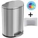 iTouchless SoftStep 13.2 Gallon Semi-Round Stainless Steel Step Trash Can with Odor Control System