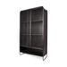 Klaus Dark Brown Polished Metal w/ Mesh Doors Display Cabinet