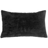 Wide Wale Corduroy 12x20 Throw Pillow with Polyfill Insert, Black