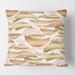 Designart 'Golden Tropical Pattern III' Mid-Century Modern Throw Pillow