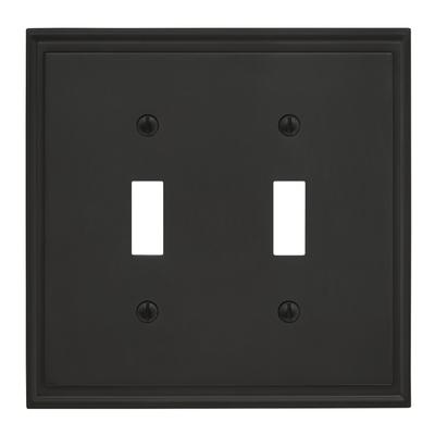 Mulholland 2 Toggle Black Bronze Wall Plate - 2 Toggle