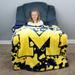 Michigan Wolverines Throw Blanket / Bedspread 63" x 86"