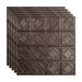 Fasade Traditional Style/Pattern 4 Decorative Vinyl 2ft x 2ft Lay In Ceiling Tile in Smoked Pewter (5 Pack)