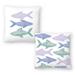 Tribal Fish Pattern Pastel and Tribal Fish Trio - Set of 2 Decorative Pillows