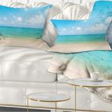 Designart 'Wide View of Tropical Beach' Seashore Photo Throw Pillow