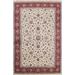 Vegetable Dye Floral Kashan Oriental Area Rug Wool Handmade Carpet - 6'1" x 9'2"