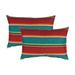 Thread and Weave Riverton Red Boudoir Outdoor Pillow (Set of 2)