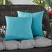 Greendale Home Fashions Outdoor Teal 17-inch Square Throw Pillow (Set of 2)